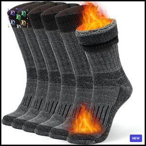 Merino Wool Thermal Socks Cushioned Arch Support Moisture Wicking Winter